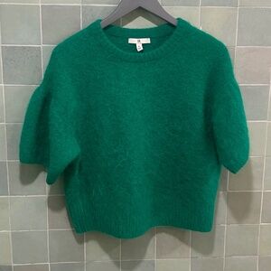 Banana Republic/ FUZZY ALPACA-BLEND PUFF-SLEEVE SWEATER / Green / Size M